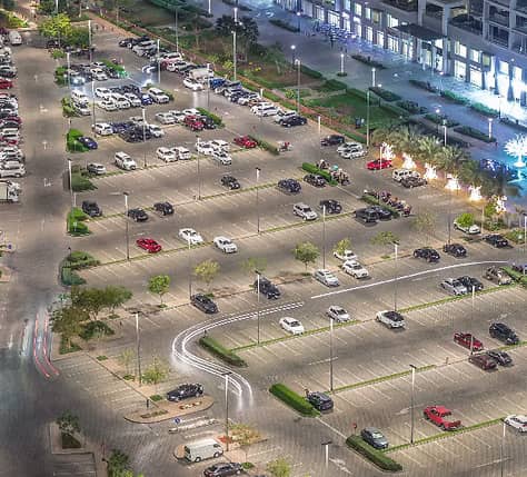 Commercial grade LED parking lot lights