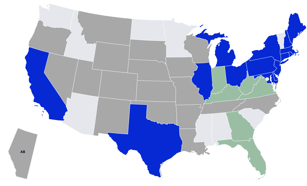 Deregulated energy markets map